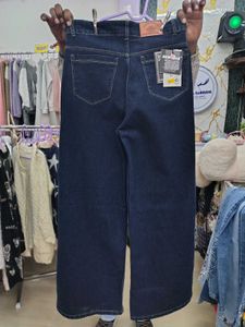 Embroidered Wide Leg Denim Jeans