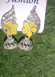 Yellow Flower Jhumka