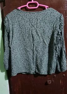 Green Polka Dot Crop Top
