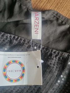 Sequined Black Crop Top