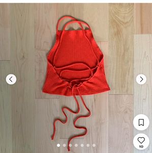 Red Backless Top