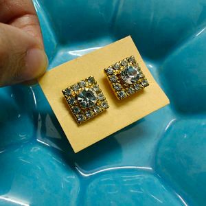 Square Rhinestone Earrings