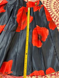 Floral Print Pleated Skirt