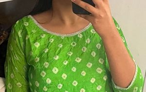Green Bandhani Kurti