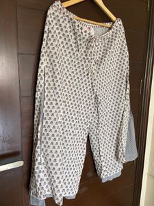 BIBA White &amp; Gray Layered Palazzo (xl)