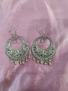 Silver Boho Chandelier Earrings