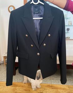 MANGO women black solid blazer/jacket