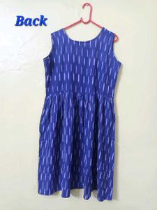 Blue Ikat Sleeveless Dress