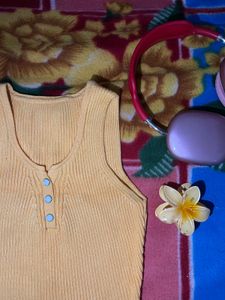 Cute Yellow Crop Tank Top