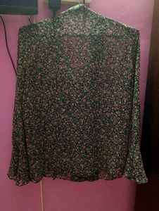 Floral Print Sheer Shirt