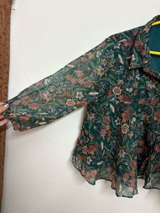 Myntra Floral Sheer Blouse Top