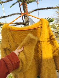 Fluffy Mustard Cardigan