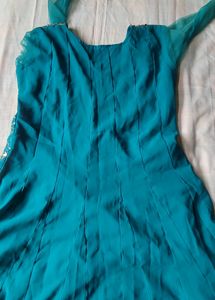 Sea Green Anarkali Designed Women&#39;s Kurta