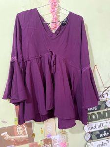 Bell Sleeve V-Neck Top