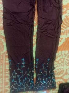 Maroon Kurti Set with Silver Accents