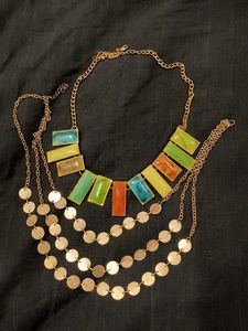Vibrant Multi-Layered Necklace with Colorful Recta