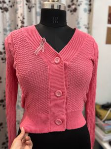 Pink Knit Cardigan