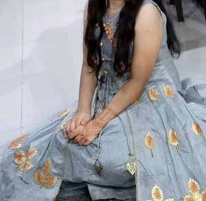 Beautiful Grey Gown With Jacket