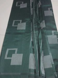 Borderless Dark Green Saree..
