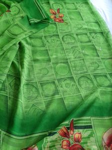 New Green Printed Saree (Women&#39;s)