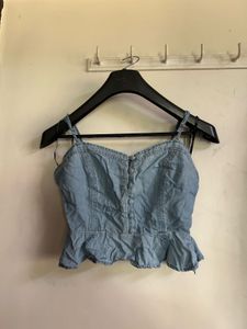 Denim Peplum Cami Top