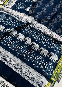 Cotton Indigo Saree