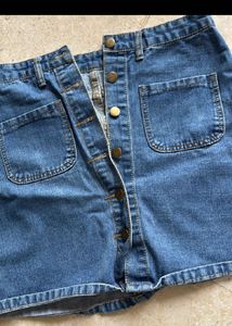 Front Pocket Denim Skirt