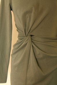 Mango Olive Green Twist Front Dress