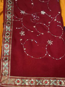 Elegant Maroon Saree