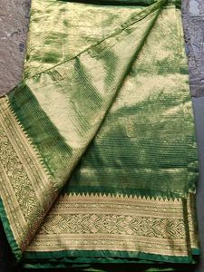 Green &amp; Gold Saree