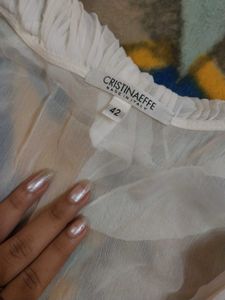 Ruffled White Blouse