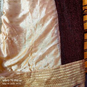 Double Shaded Brown Golden Saree