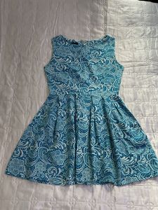 Blue Floral Dress bust 32(slightly stretchy)