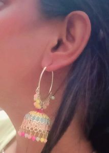 Colorful Jhumka Hoop Earrings