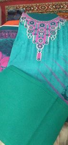 Beautiful printed cotton dress material with Georgette Dupatta