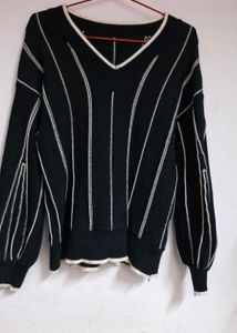 Striped V-Neck Sweater