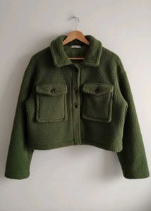 bomber Olive Green crop Jacket