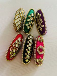 Silk Thread Saree Clips - Handmade &amp; Colorful