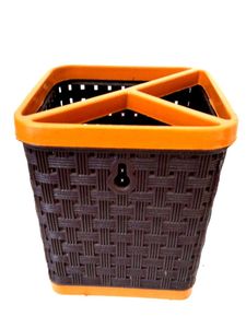 Brown &amp; Orange Woven Basket