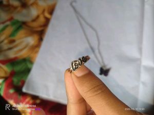 Beautiful Chain With Butterfly Pendent And Ring