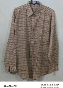 Good Condition Patterned Button-Down Shirt Size422