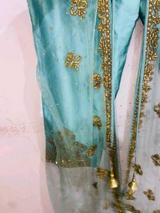 Teal Embellished Kurti