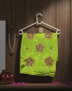 Elegant Green Embroidered Saree