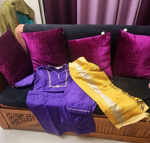 Purple Embroidered Kurta Set