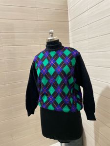 United colors of Benetton Vintage Argyle Turtlenec