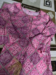 Patterned Pink kurta