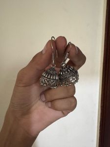 Silver Jhumka Earrings