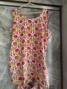 Floral Print Kurta with Sharara