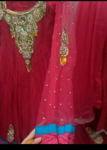 Rose Pink Anarkali Suit Set