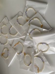 2 Pearl Beaded Name Bracelets